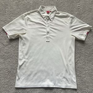 J. Lindeberg Men's Performance Golf Polo Shirt Regular Fit  XL White Pink